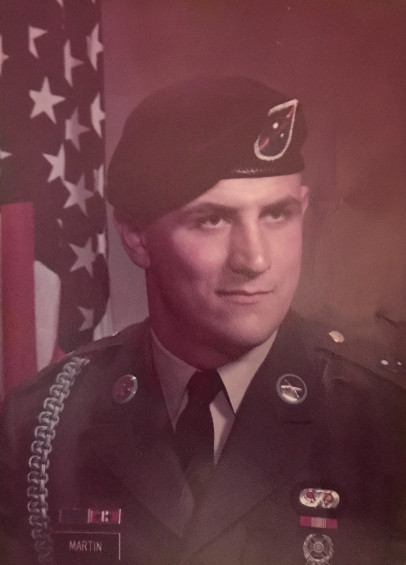<i class="material-icons" data-template="memories-icon">chat_bubble</i><br/>Richard L. Martin, Army, Sergeant<br/>Posted by: Sue Martin<br/><div class='remember-wall-long-description'>U. S. Army Airborne RangerRemembering my brother with pride and love.</div><a class='btn btn-primary btn-sm mt-2 remember-wall-toggle-long-description' onclick='initRememberWallToggleLongDescriptionBtn(this)'>Learn more</a>